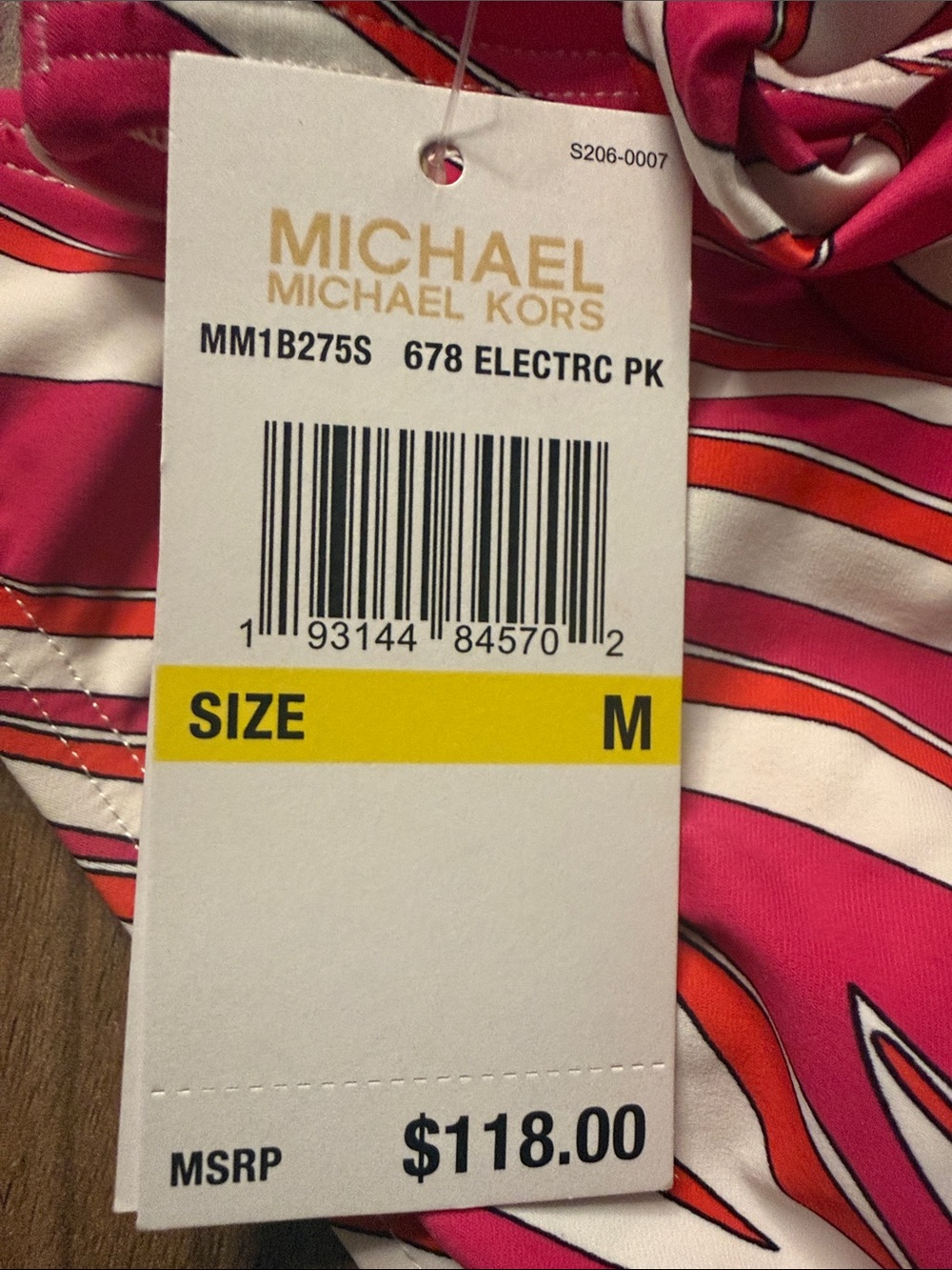 Michael Kors Pink and White Striped Halter Bikini Set Size Medium NWT - Picture 4 of 4